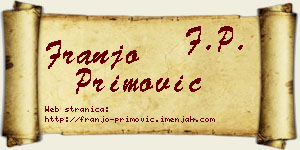 Franjo Primović vizit kartica